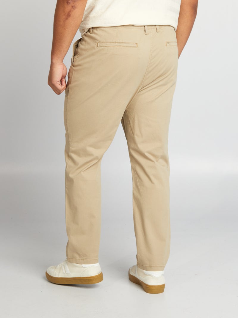 Chino  à coupe droite - L32 Beige - Kiabi