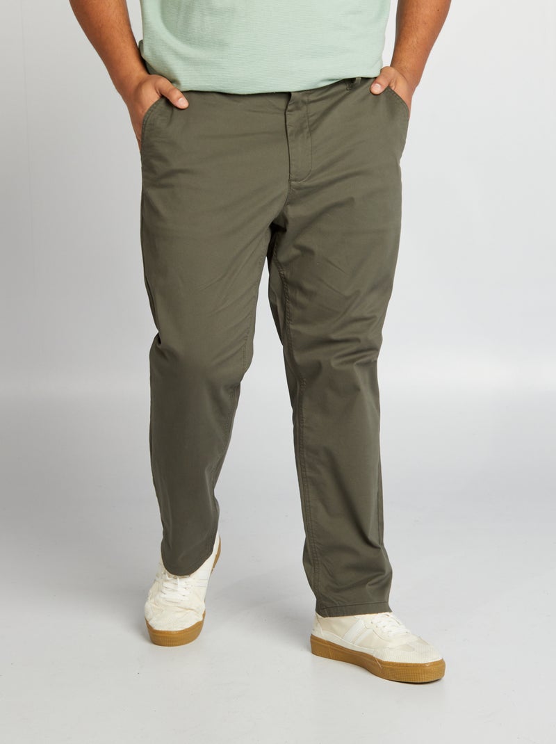 Chino  à coupe droite - L32 Kaki - Kiabi