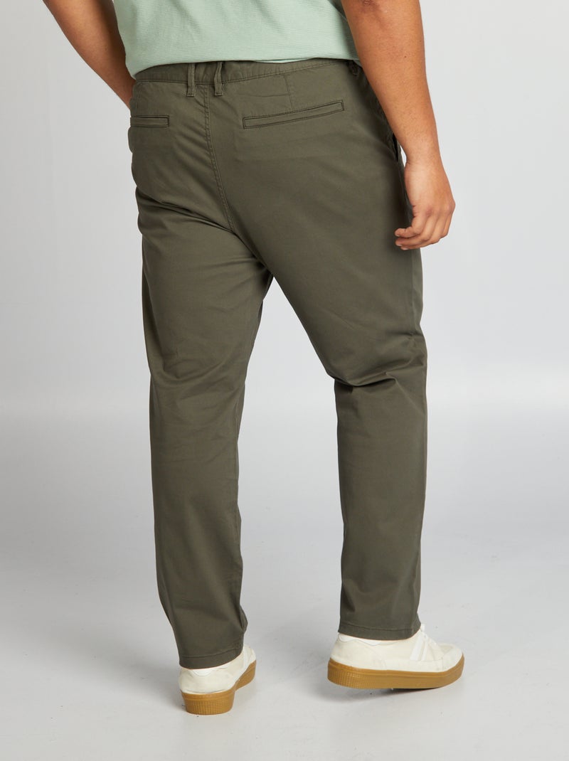 Chino  à coupe droite - L32 Kaki - Kiabi