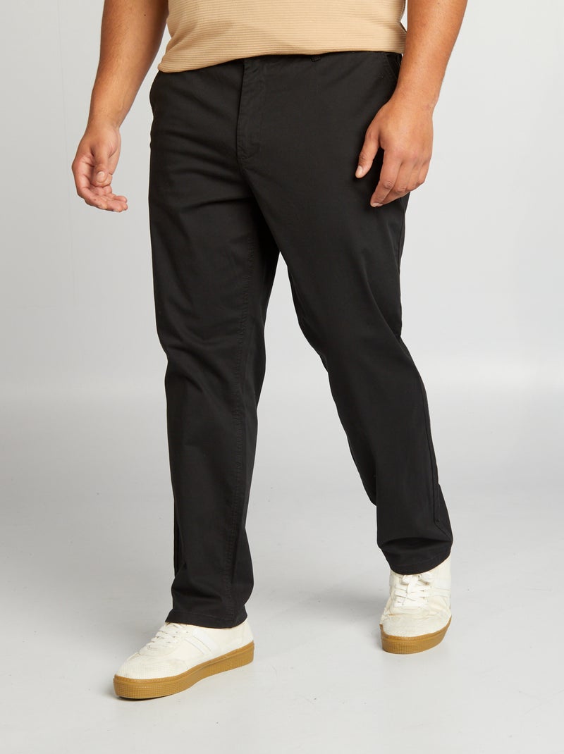 Chino  à coupe droite - L32 Noir - Kiabi