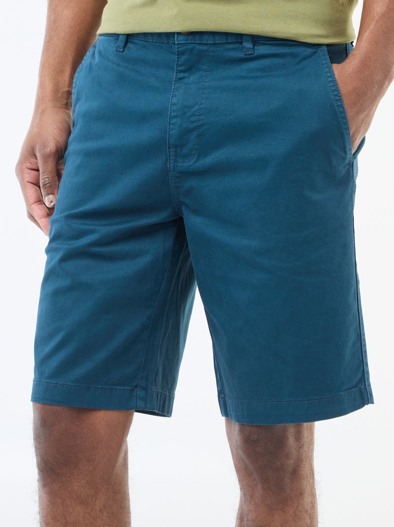 Chino-Bermuda aus einfarbigem Twill Blau - Kiabi