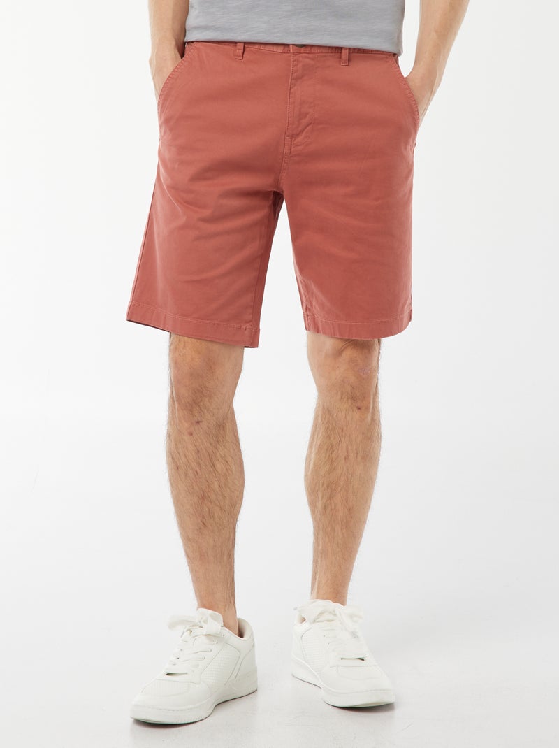 Chino-Bermuda aus einfarbigem Twill Rosa - Kiabi