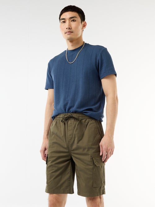 Chino-Bermuda aus Popeline mit Pattentaschen - Kiabi