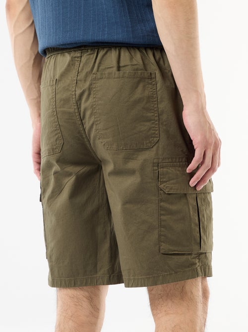 Chino-Bermuda aus Popeline mit Pattentaschen - Kiabi