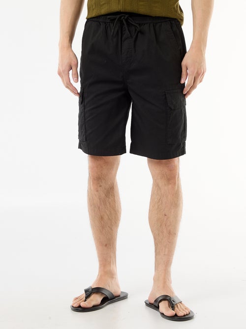 Chino-Bermuda aus Popeline mit Pattentaschen - Kiabi