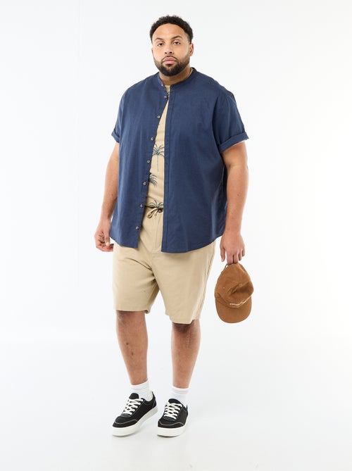 Chino Bermuda Shorts with Button and Zip Fly + Drawstring - Kiabi