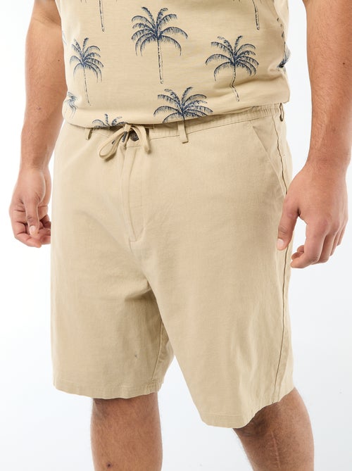 Chino Bermuda Shorts with Button and Zip Fly + Drawstring - Kiabi