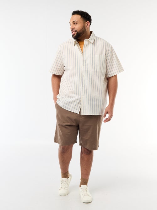Chino Bermuda Shorts with Button and Zip Fly + Drawstring - Kiabi