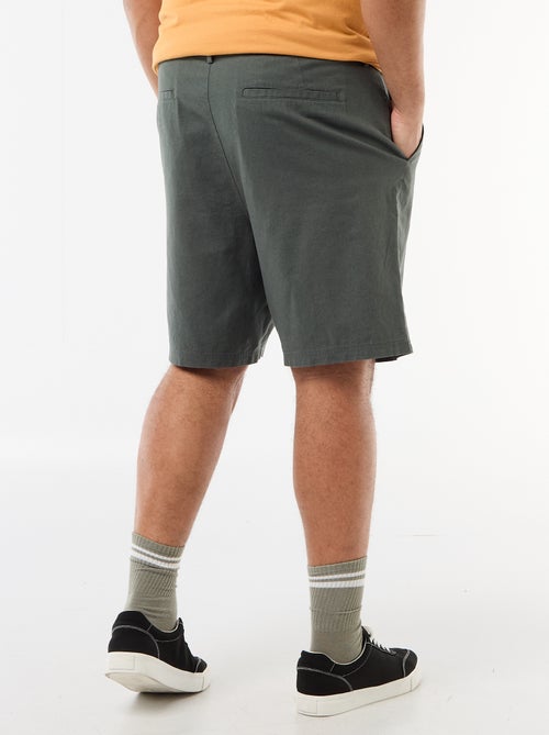 Chino Bermuda Shorts with Button and Zip Fly + Drawstring - Kiabi