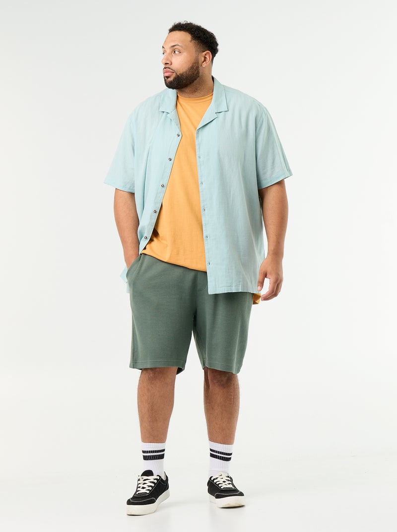 Chino-Bermudas mit elastischem Bund Vert - Kiabi