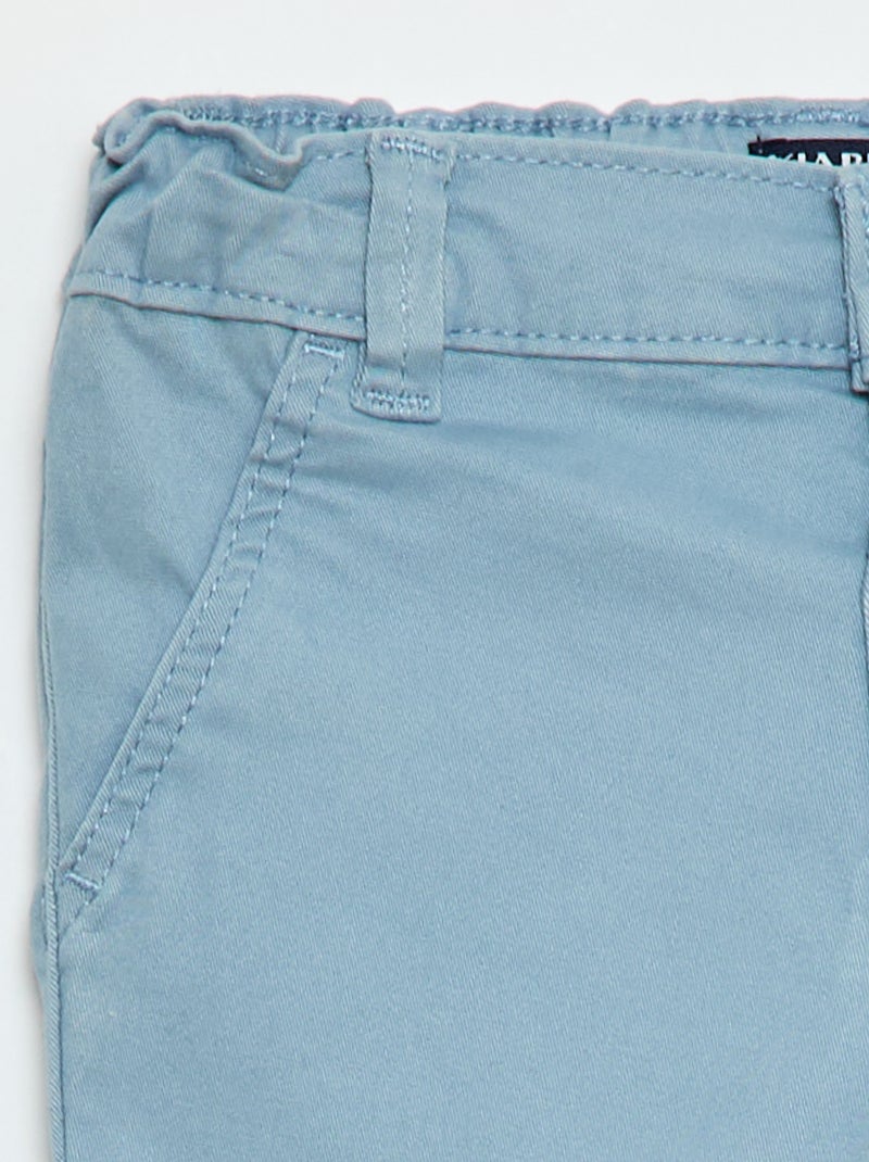 Chino droit en coton stretch Bleu - Kiabi