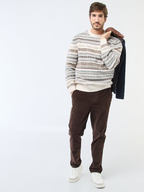 Chino en velours taille standard - Kiabi