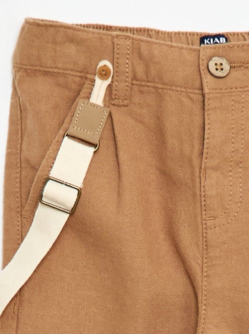 Chino-Hose aus Leinenmischung mit Hosenträgern - Kiabi