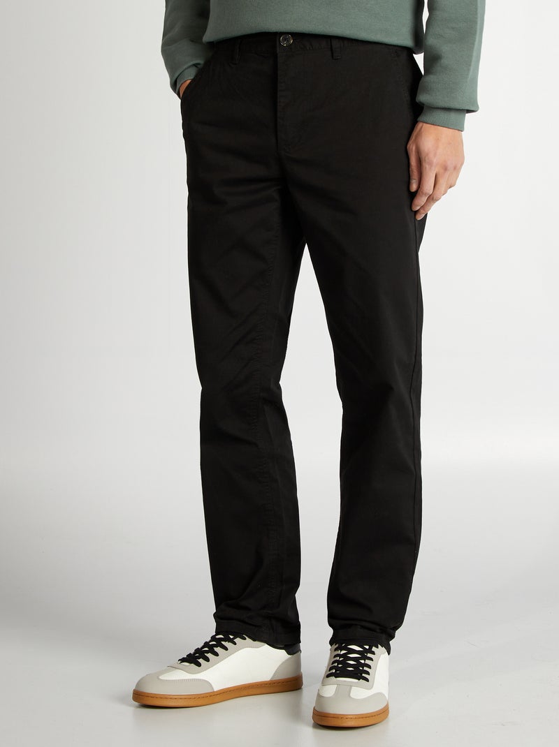 Chino-Hose aus Stretch-Baumwolle L34 Schwarz - Kiabi