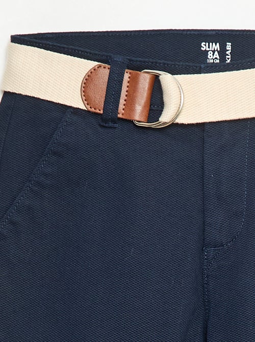 Chino-Hose aus Twill mit Gürtel - 2er-Set - Kiabi