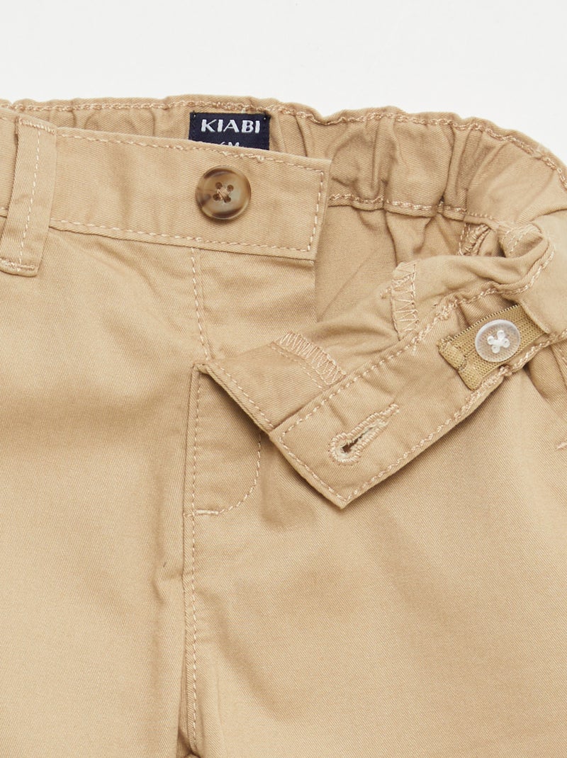 Chino-Shorts mit verstellbarem Bund Braun / Mittelbraun - Kiabi