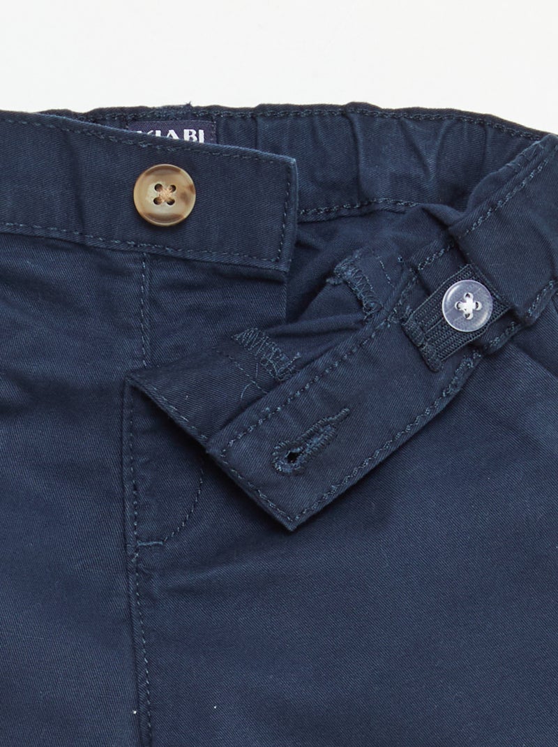 Chino Shorts with Adjustable Waist Navy - Kiabi