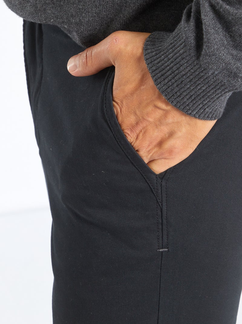 Chino skinny L30 Noir - Kiabi