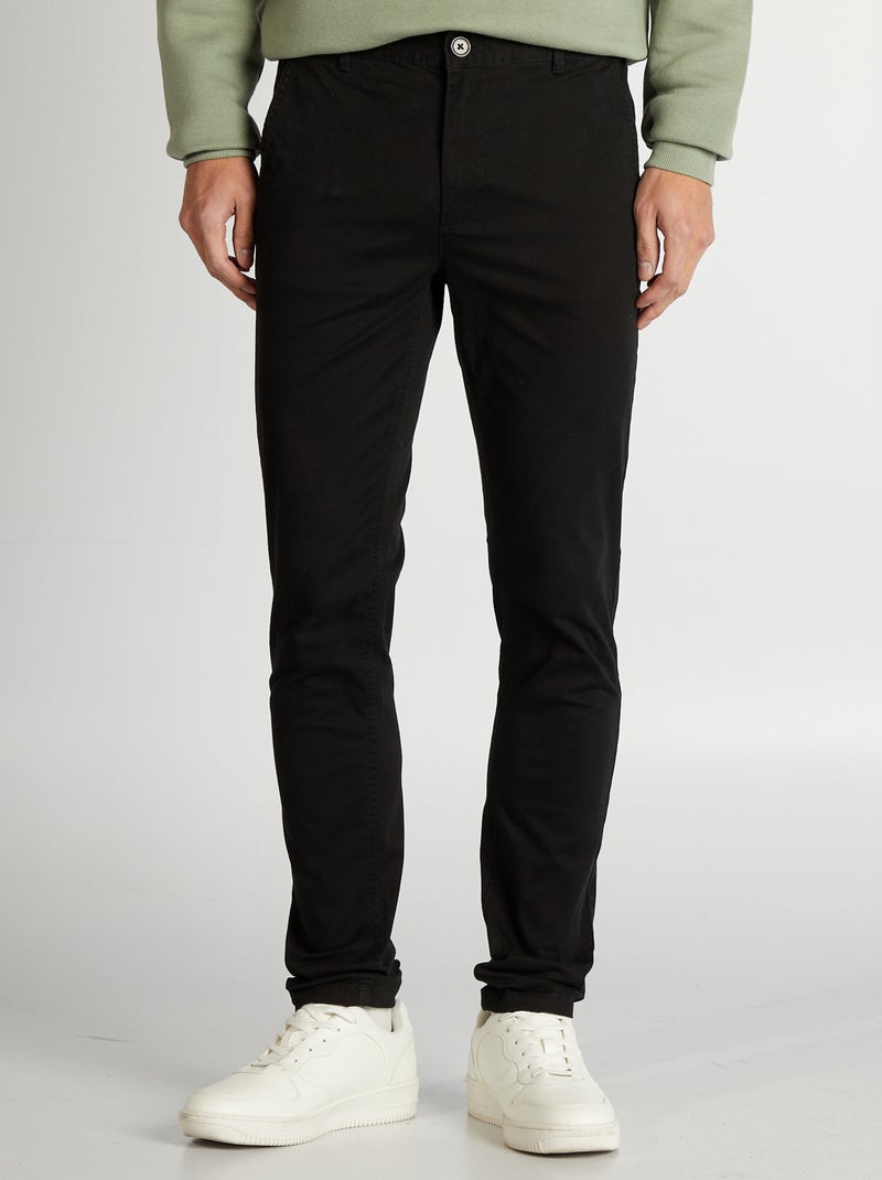 Chino skinny L34 Noir - Kiabi