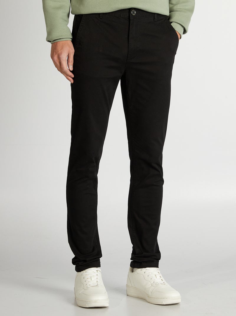 Chino skinny L34 Noir - Kiabi