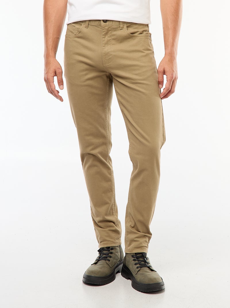 Chino slim 5 poches - L32 Beige - Kiabi