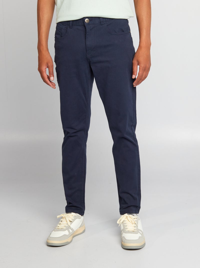 Chino slim 5 poches - L32 bleu marine - Kiabi
