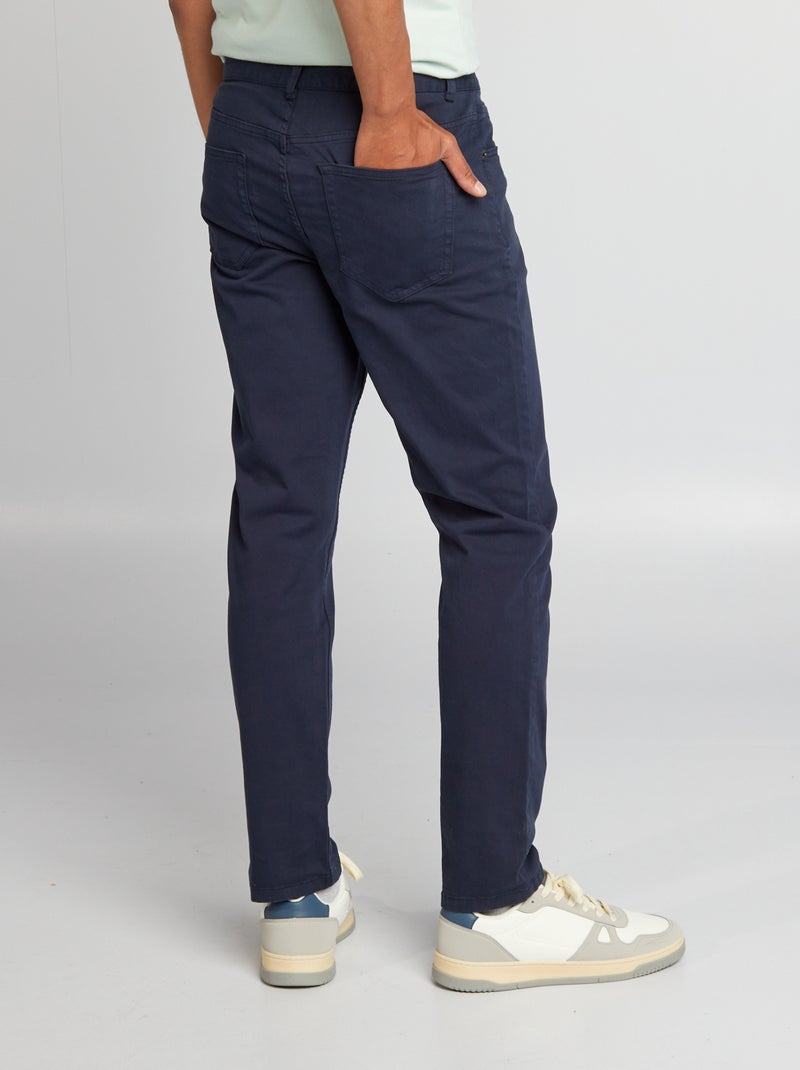 Chino slim 5 poches - L32 bleu marine - Kiabi