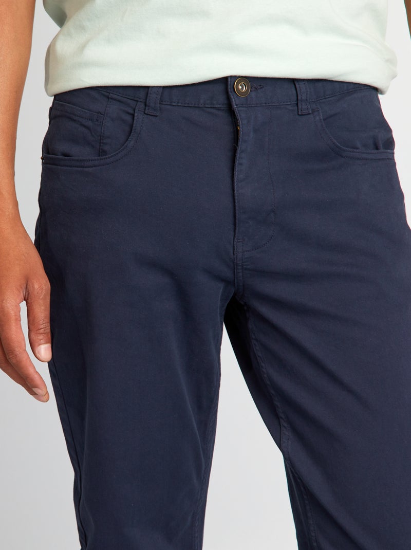 Chino slim 5 poches - L32 bleu marine - Kiabi