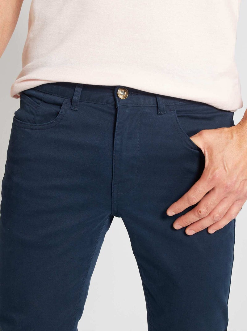 Chino slim 5 poches - L32 bleu marine - Kiabi