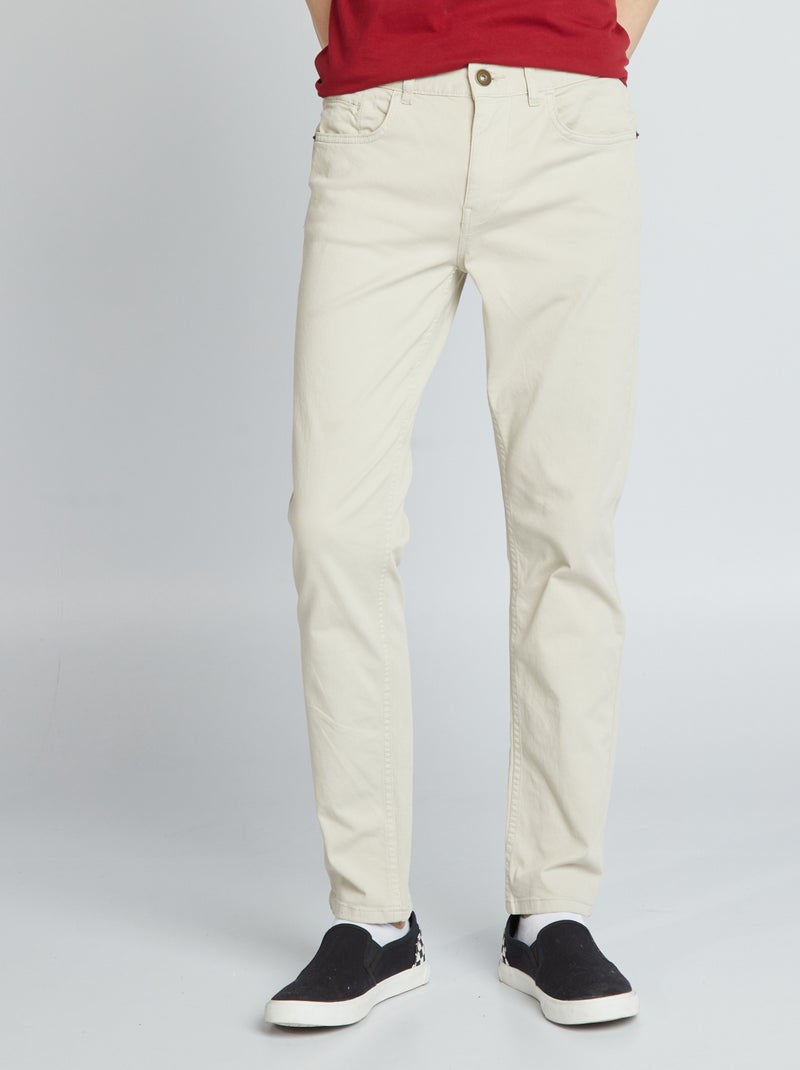 Chino slim 5 poches - L32 Gris - Kiabi