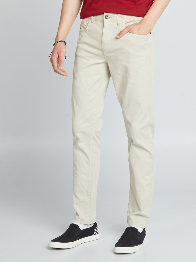 Chino slim 5 poches - L32 Gris - Kiabi