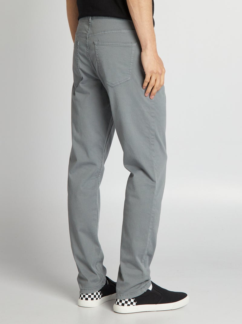Chino slim 5 poches - L32 Gris - Kiabi