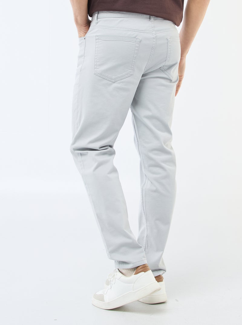 Chino slim 5 poches - L32 Gris - Kiabi