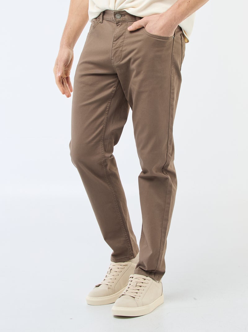 Chino slim 5 poches - L32 Marron - Kiabi