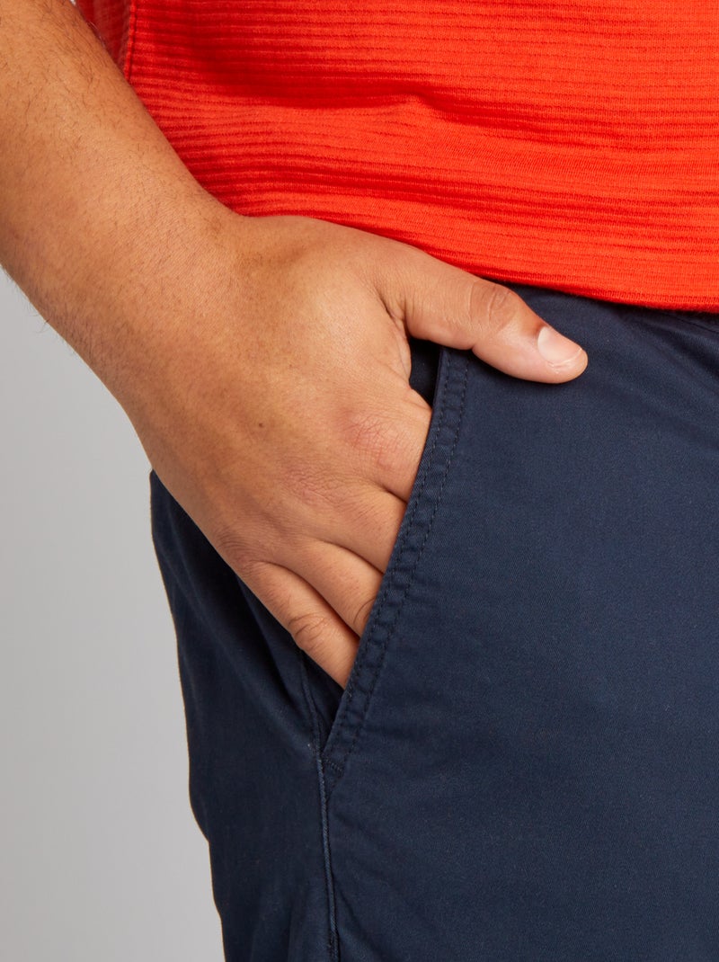 Chino slim en coton stretch - L30 Bleu marine - Kiabi