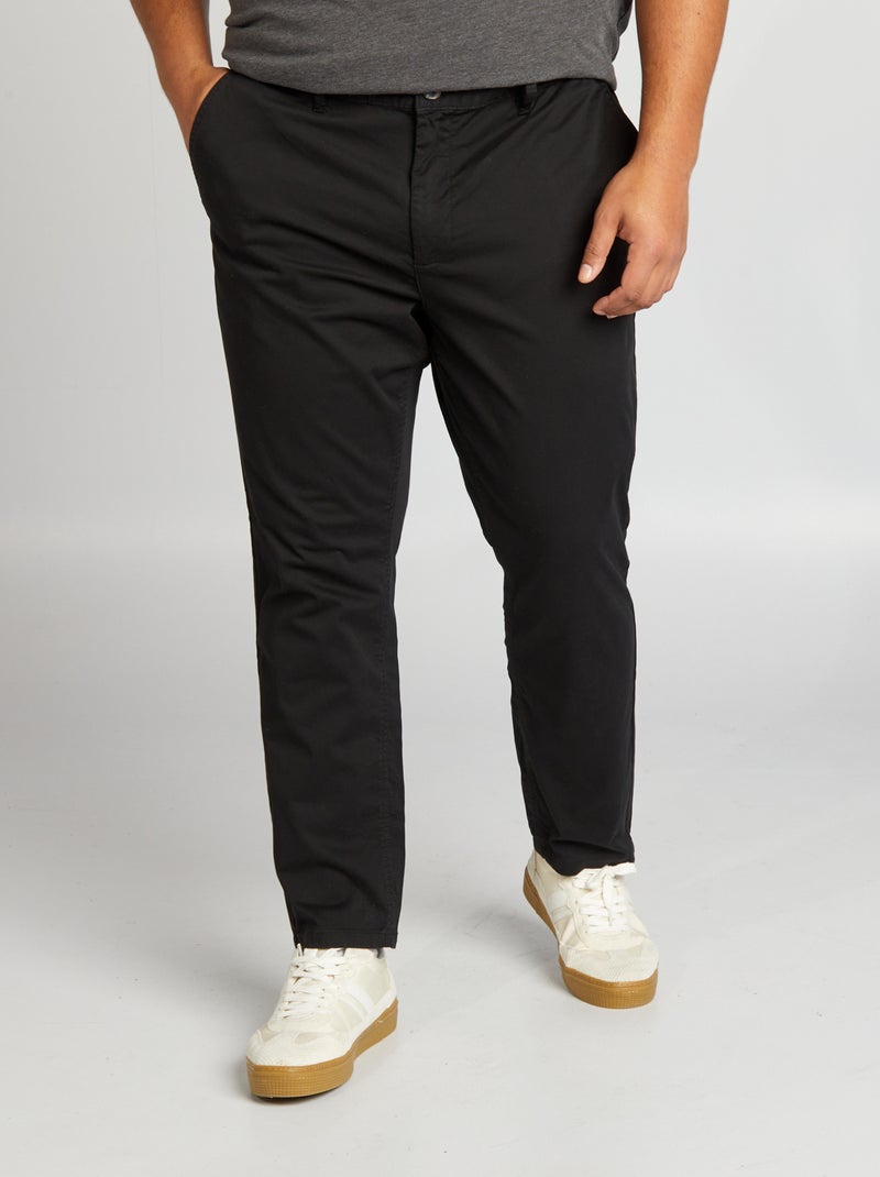 Chino slim en coton stretch - L30 Noir - Kiabi
