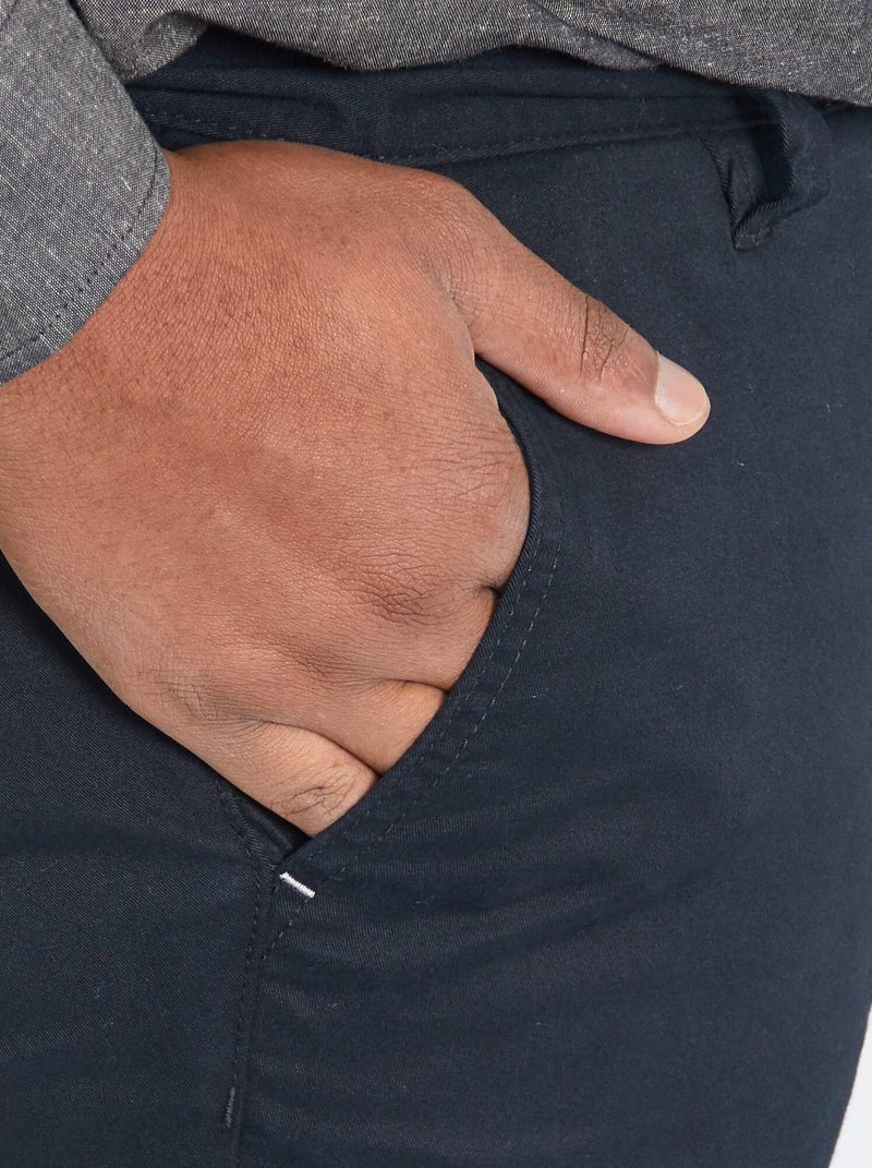 Chino slim en coton stretch - L30 Noir - Kiabi