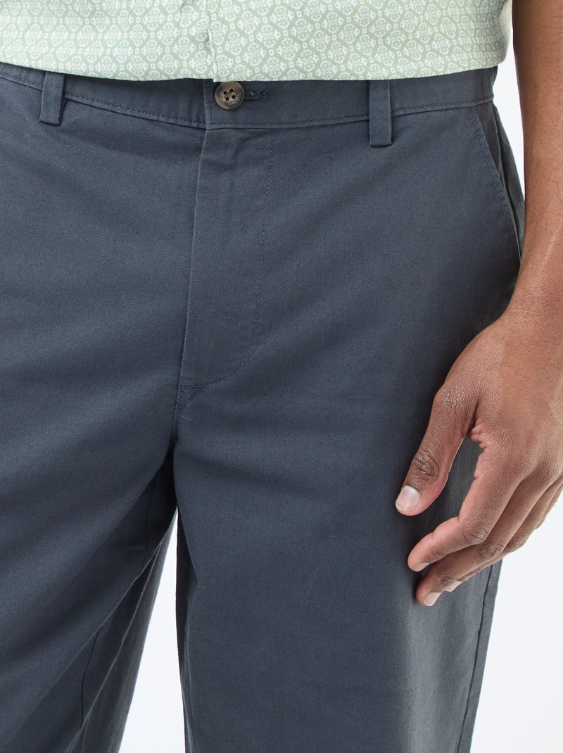 Chino tinta unita taglia standard Blu - Kiabi