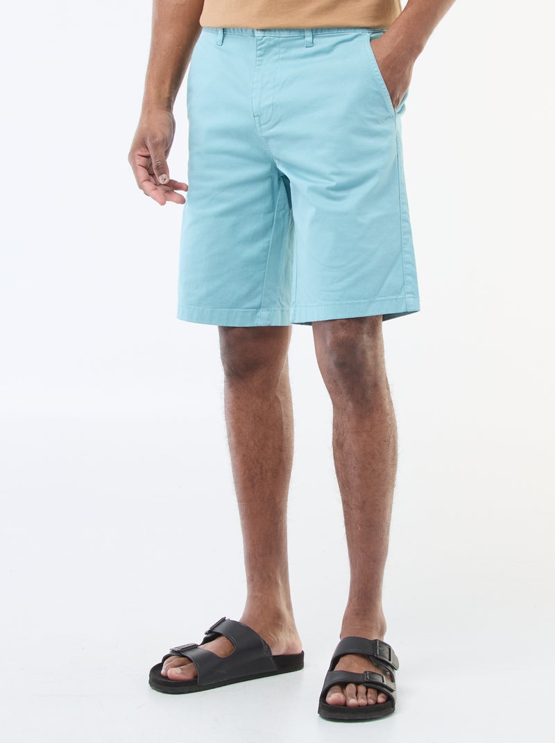 Chino twill shorts Blue - Kiabi