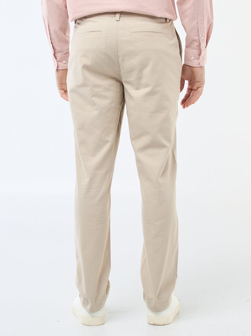 Chino uni taille standard Beige - Kiabi