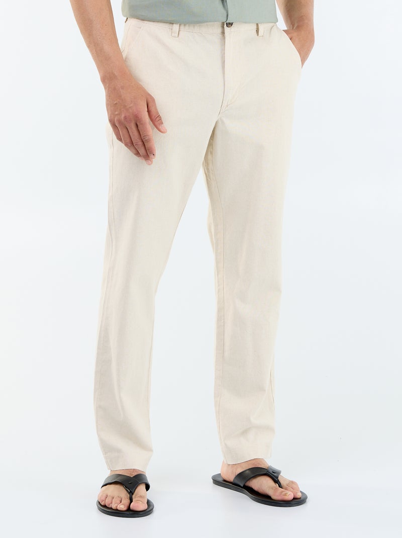 Chino uni taille standard Blanc - Kiabi