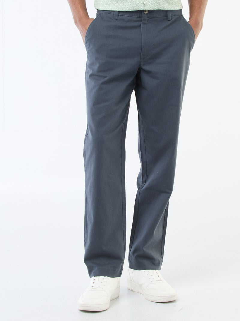 Chino uni taille standard Bleu - Kiabi