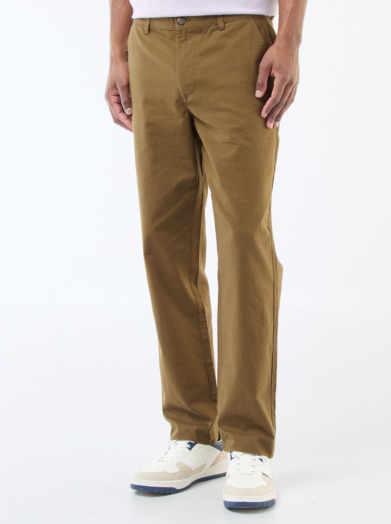 Chino uni taille standard Kaki - Kiabi