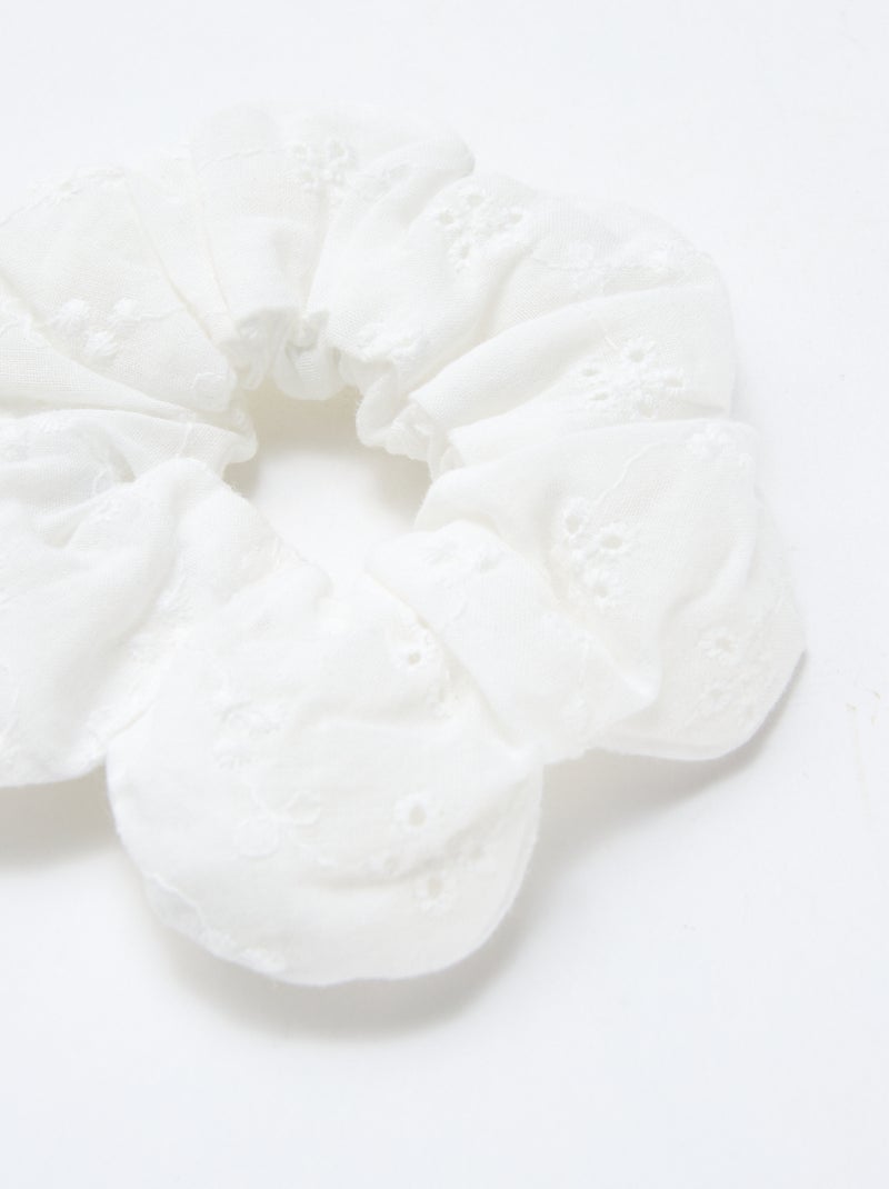 Chouchou brodé Blanc - Kiabi