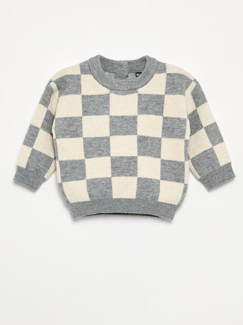 Chunky Knit Checkerboard Sweater - Kiabi