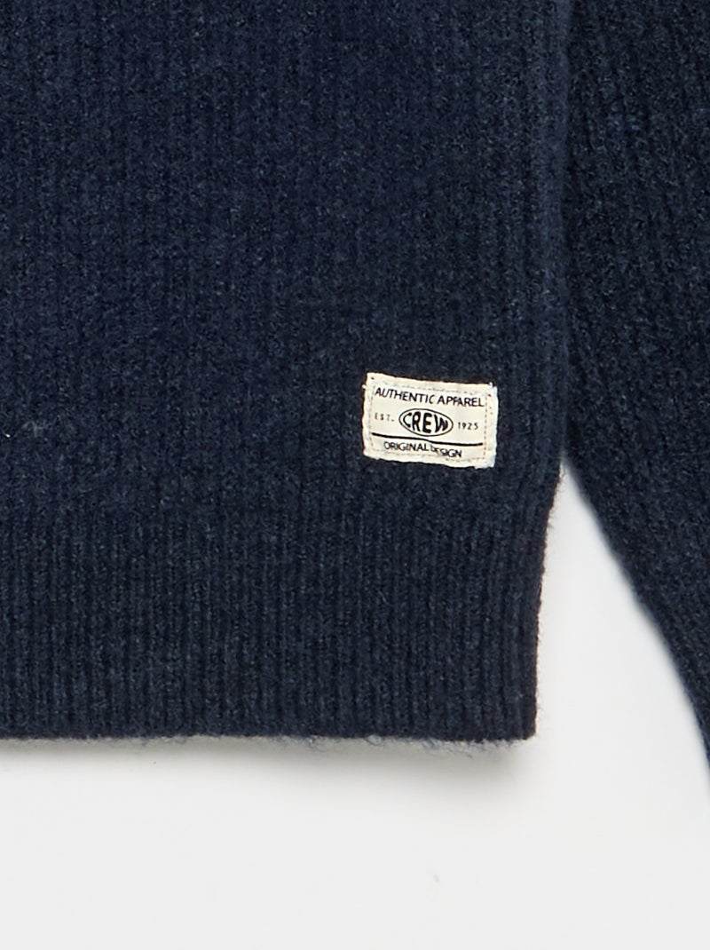 Chunky Knit Funnel Neck Sweater Blue - Kiabi
