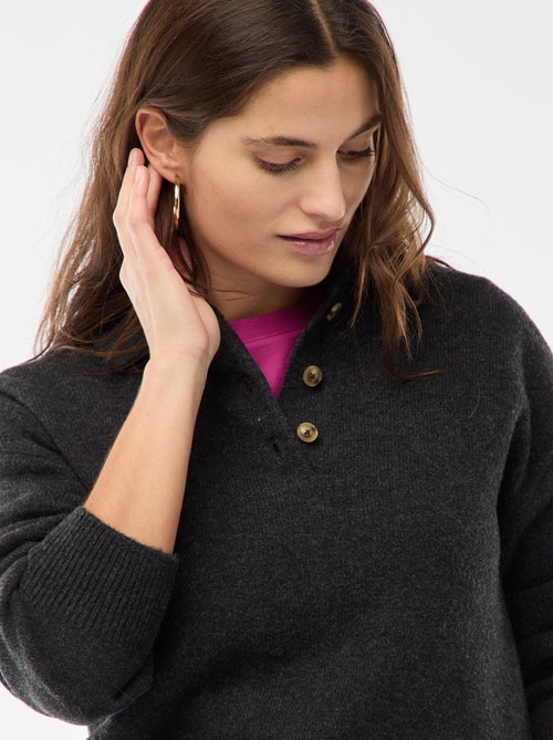Chunky Knit Polo Collar Sweater - Kiabi