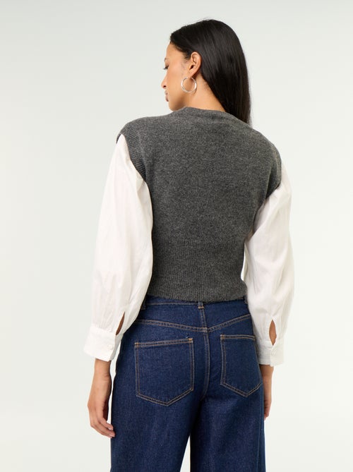 Chunky knit sleeveless sweater - Kiabi