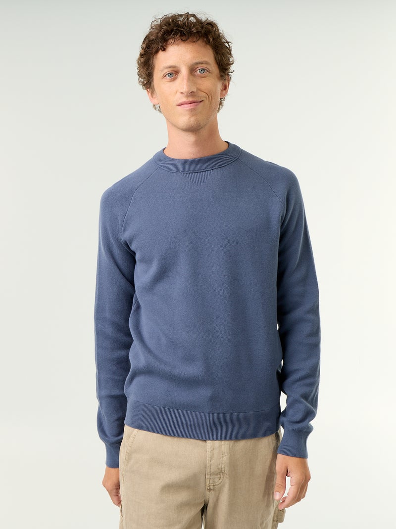 Chunky knit sweater Blue - Kiabi