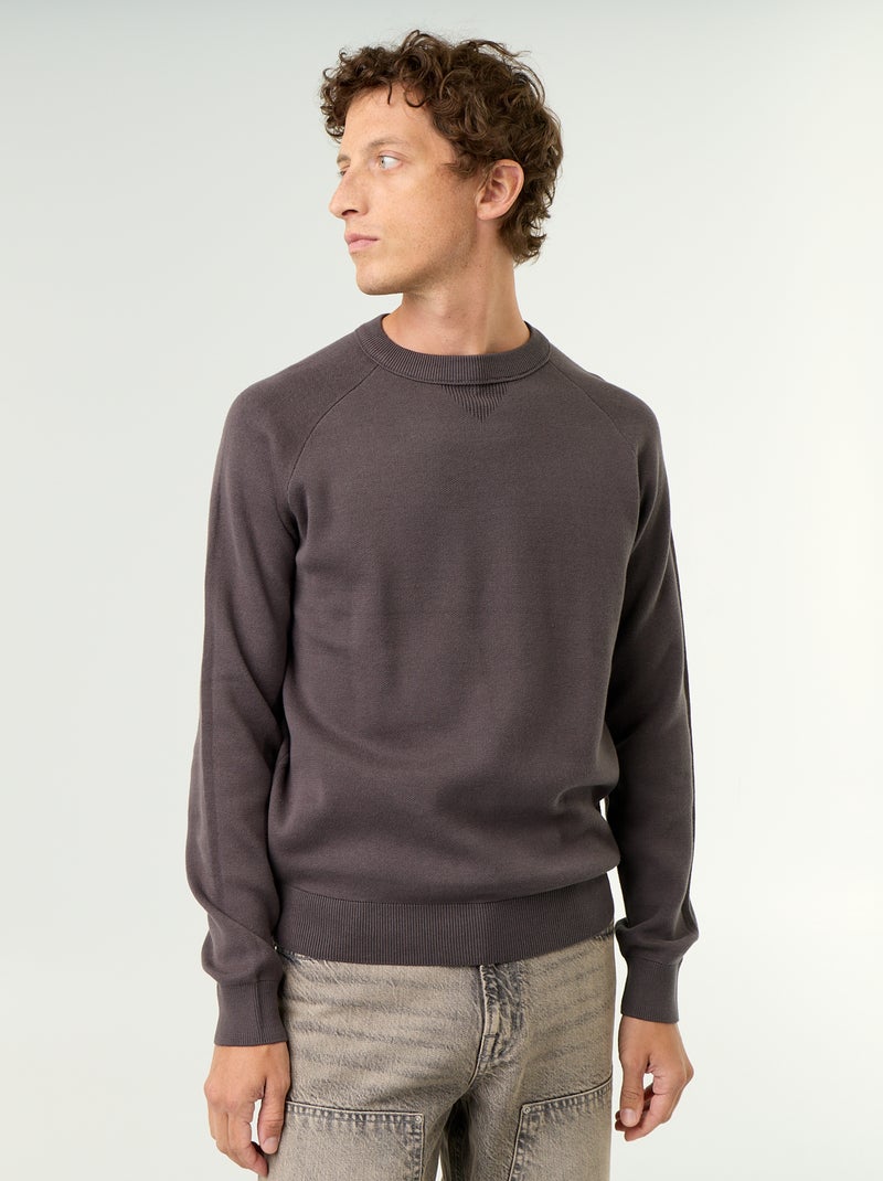 Chunky knit sweater Grey - Kiabi